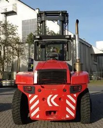 Refurbished heavy forklift ready for shipment
